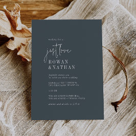 Invitación Moda moderna Marina oscura azul amor Boda