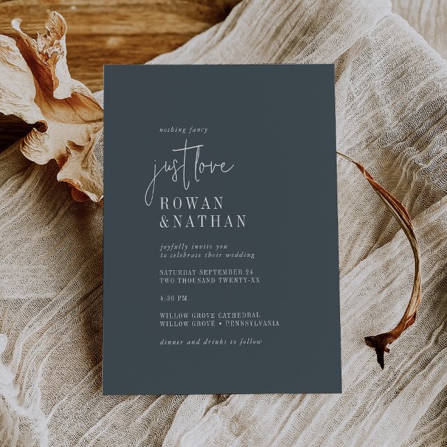 Invitación Moda moderna Marina oscura azul amor Boda (Subido por el creador)