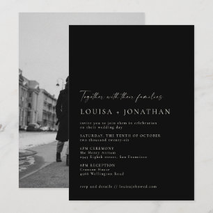 Invitación Moda moderna minimalista Boda de foto con guión ne