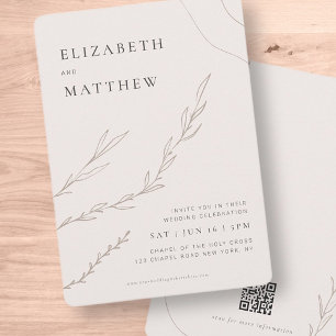 Invitación Moda moderna minimalista Foliage Boda botánico