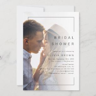 Invitación Moda moderna minimalista foto ducha de novia