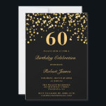 Invitación Moda moderna Negro Y Oro Sesenta y sesenta años<br><div class="desc">Elegante Moda Negra Y Oro Sesenta y sesenta cumpleaños invita a fiesta</div>