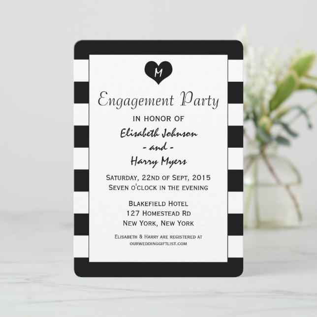 Invitación Moda moderna Participación de Bodas blancos y negr (Anverso de pie)