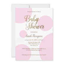 Moda moderna Polka dot pink Gold Baby Shower