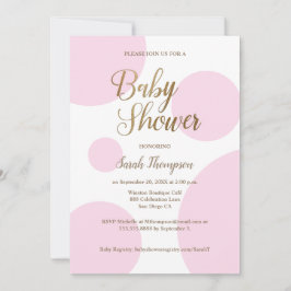Invitación Moda moderna Polka dot pink Gold Baby Shower