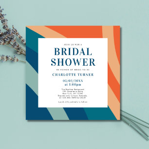 Invitación Moda moderna Resumen ducha cuadrada de novias