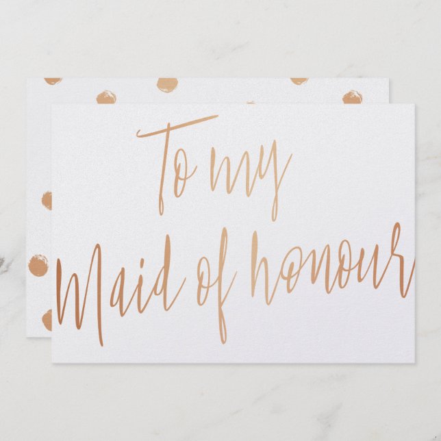 Invitación Moda moderna Rosa de oro a mi empleada de honor (Anverso / Reverso)