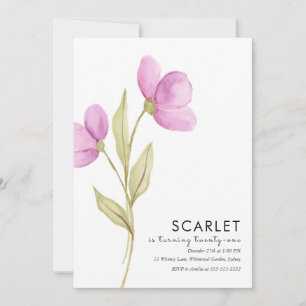 Invitación Moda moderna Sencillo cumpleaños 21