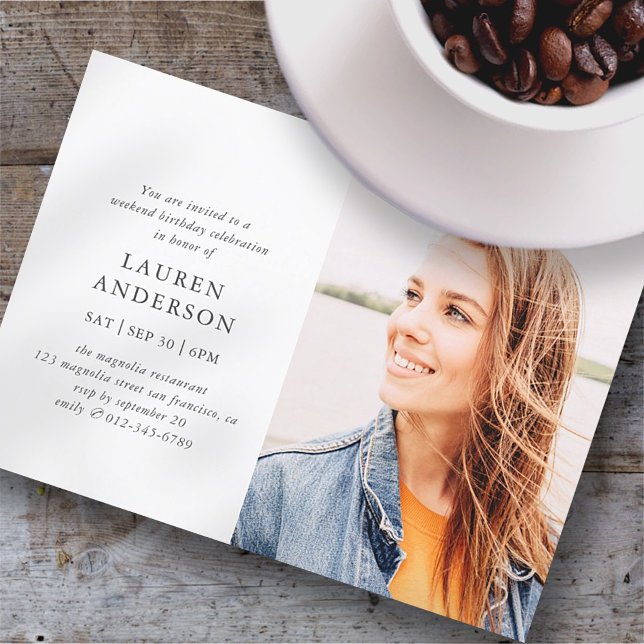 Invitación Moda moderna simple foto celebración de cumpleaños (Subido por el creador)