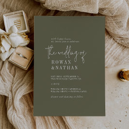 Invitación Moda moderna Verde Oliva El Boda De