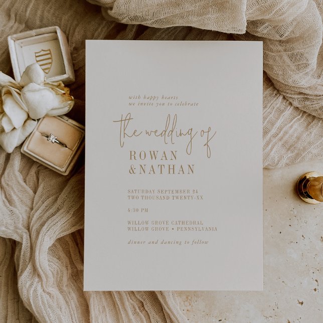 Invitación Moda moderna Vintage Gold El Boda De (Subido por el creador)