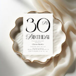 Invitación Moda Moderno 30 Fiesta de cumpleaños<br><div class="desc">Moda 30.ª invitación a la fiesta de cumpleaños</div>