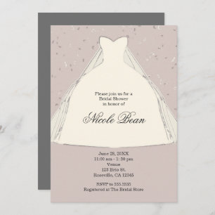 Invitación Moda Moderno Ducha de novia Vestido Ilustracion