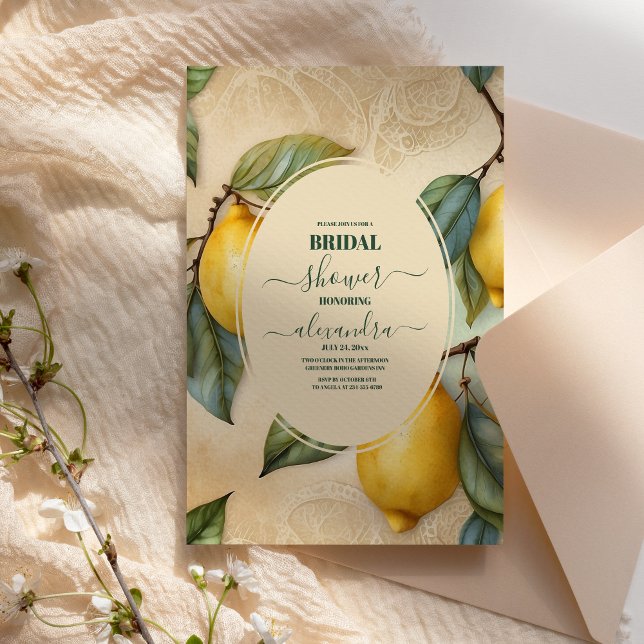 Invitación Moda Moderno Lemon Mediterráneo Bridal Shower (Subido por el creador)