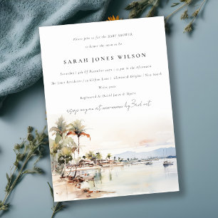 Invitación Moda Montego Bay Jamaica Paisaje Baby Shower