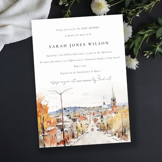 Invitación Moda Montpelier City Scape Vermont Baby Shower (Subido por el creador)