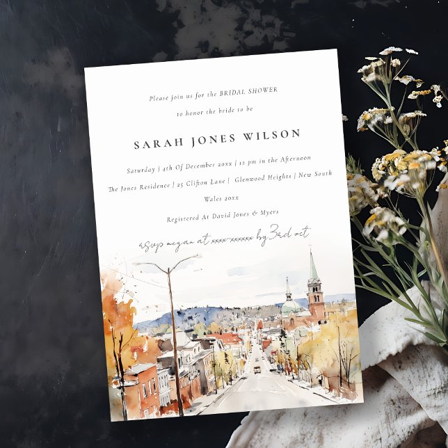 Invitación Moda Montpelier City Scape Vermont Bridal Shower (Subido por el creador)