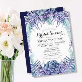 Invitación Moda Morado Acuarela Floral Bridal Shower