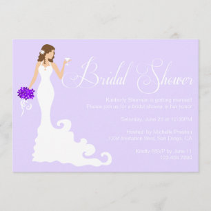 Invitación Moda Morado Novia Moderna Posh Ducha Bridal Invita