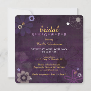 Invitación Moda Morple Floral Bridal Shower