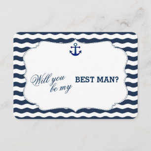 Invitación Moda Náutica Waves Anchor SER MI MEJOR HOMBRE