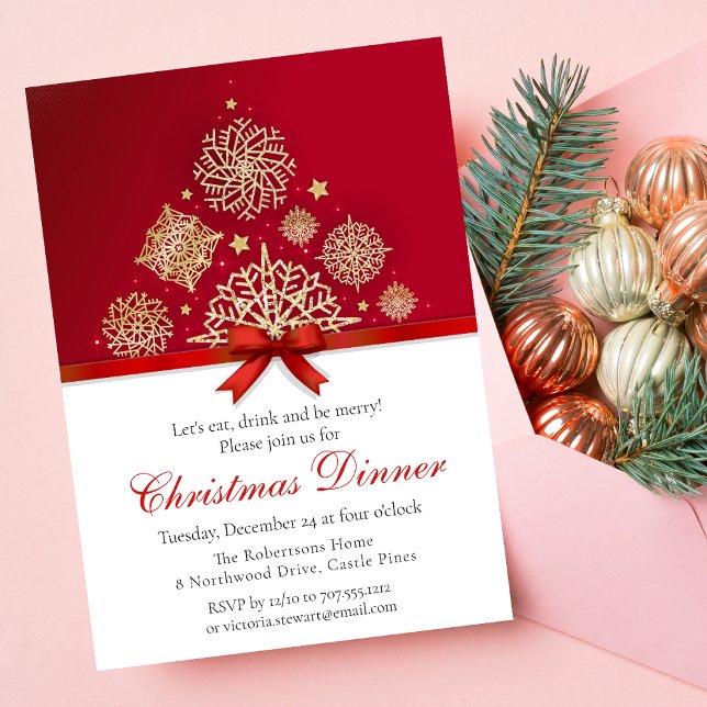 Invitación Moda Navidades de Mandala dorada Fiesta de cena (Subido por el creador)