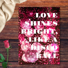 Invitación Moda Negrita Purpurina rosa Retro Disco Balls Boda