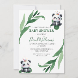 Invitación Moda neutra de género de la dieta panda Baby Showe