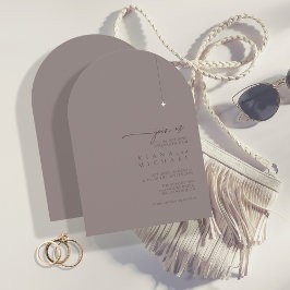 Invitación Moda Neutrales Boda Arco gris cálido ID1020