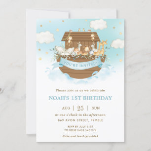 Invitación Moda Noah's Ark Cute Animals