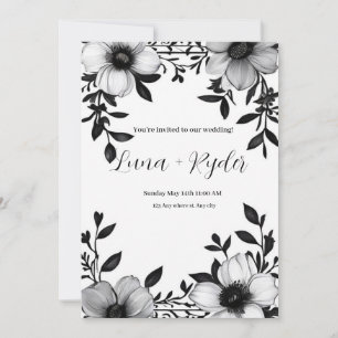 Invitación Moda Noir: Una historia de amor moderna"