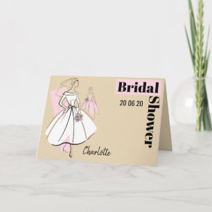 Invitación Moda Novia Neutral Bridal Shower beige H