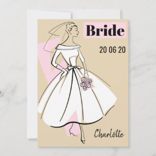 Invitación Moda Novia Neutral Novia ducha de novia
