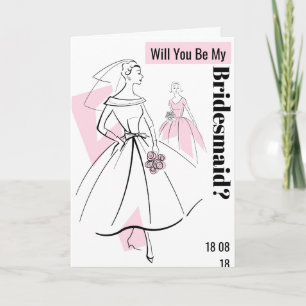 Invitación Moda Novia Rosa Sé mi novia texto