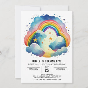 Invitación Moda Nubes simples Cumpleaños