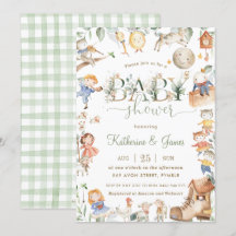 Moda Nursery Rhyme Greenery Baby Shower Neutral