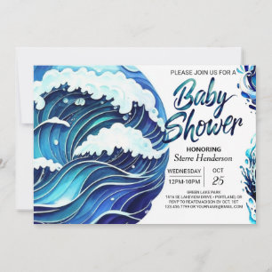 Invitación Moda Olas costeras Baby Shower