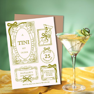 Invitación Moda Olive Line Art A Tini bit mayor 30 cumpleaños