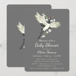Invitación Moda Oriental Crane Baby Shower