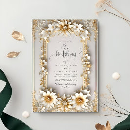 Invitación Moda Ornate floral Boda de estilo amarillo