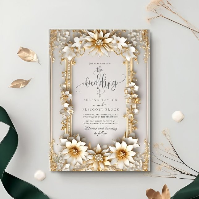 Invitación Moda Ornate floral Boda de estilo amarillo (Subido por el creador)