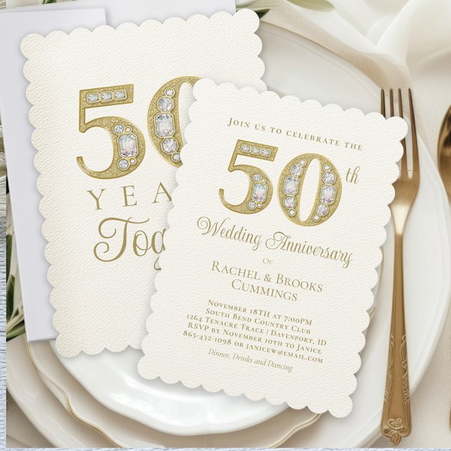 Invitación Moda Oro 50 aniversario Boda (Subido por el creador)