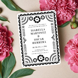 Invitación Moda Papel blanco y negro Boda inspirado en el pic
