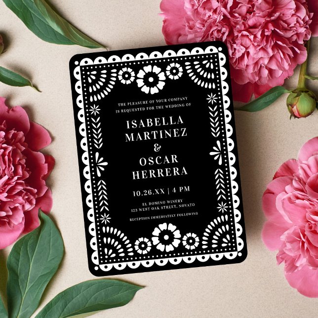 Invitación Moda Papel blanco y negro Boda inspirado en el pic (Subido por el creador)