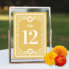 Invitación Moda Papel Neutral Picado Boda Número de tabla
