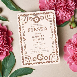 Invitación Moda Papel neutro Picado Boda Cena