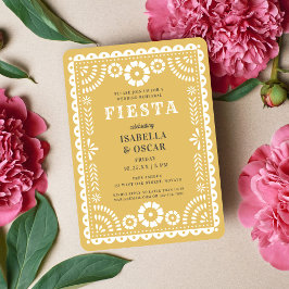 Invitación Moda Papel neutro Picado Boda Cena