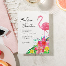 Moda Paraíso tropical floral Boda Flamingo