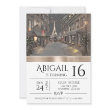 Moda Paris Eiffel Tower Gold Cumpleaños de moda