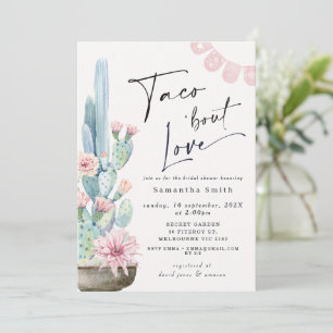 Invitación Moda Pastel Cacti Taco Bout Love Bridal Shower